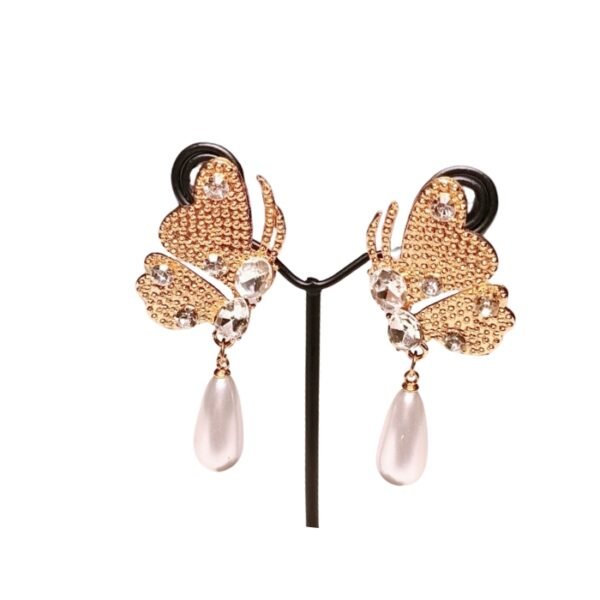 Gold & White Pearl Earing