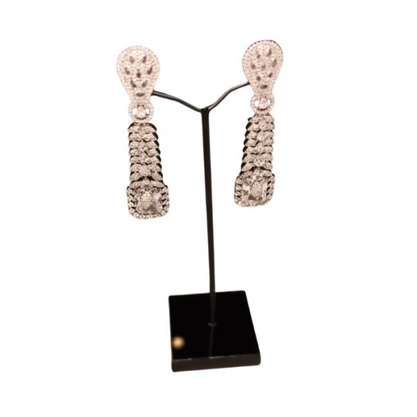 Silver Zircon Stone 1 Karat Earing